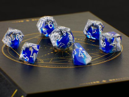 Mercurial Sapphire 7-piece Dice Set