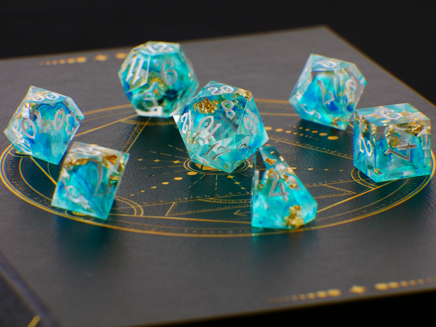 Azure Skies 7-piece Dice Set