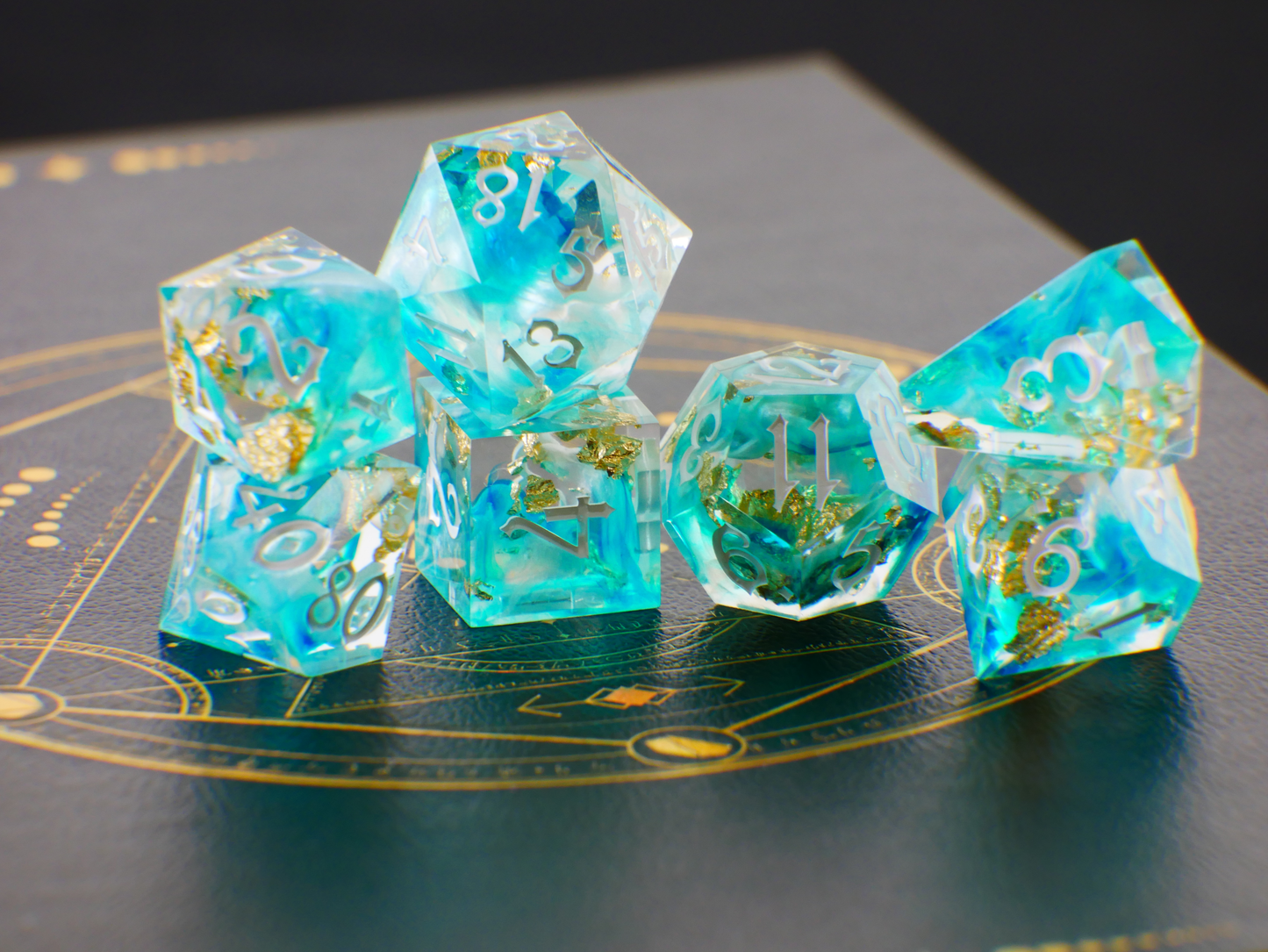 Azure Skies 7-piece Dice Set